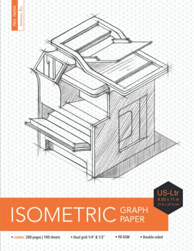 Isometric Graph Paper: 200 pages isometric note pad, US-Letter sized: 8.5x11 in (21.59x27.94 cm)