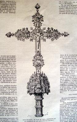 Xilografía : CRUZ DE PLATA, de Juan de Arfe, existente en LA COLEGIATA DE SAN ILDEFONSO (La Granja)