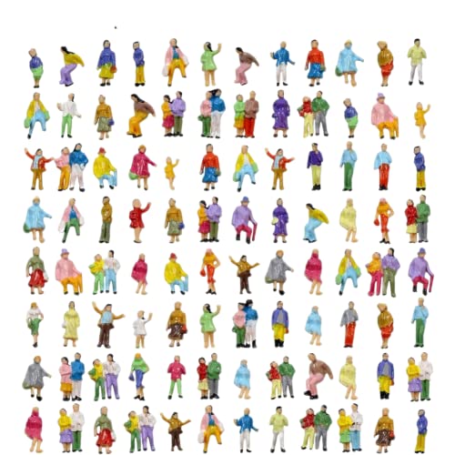 DAZZLEEX 200 figuras pintadas a escala 1:200 personas de pie sentado en miniatura transeúntes para escenas en miniatura