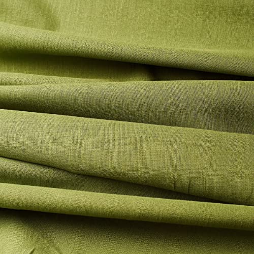 Tela de lino natural - 100% lino puro - Gran textura de lino - 20 colores - Por metro (Verde claro)