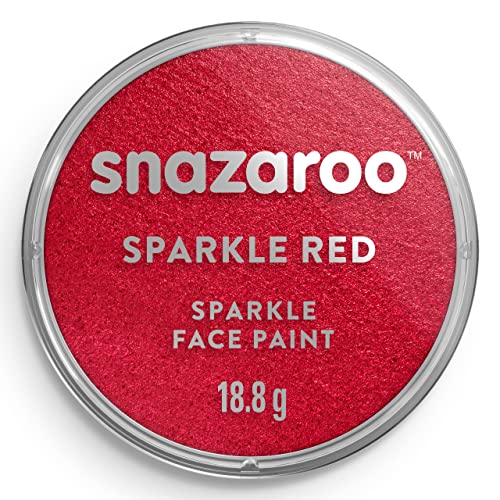 Snazaroo - Pintura facial y corporal, 18 ml, color rojo nacarado, profesional a base de agua, pastilla de aquacolor individual para adultos, niños y efectos especiales