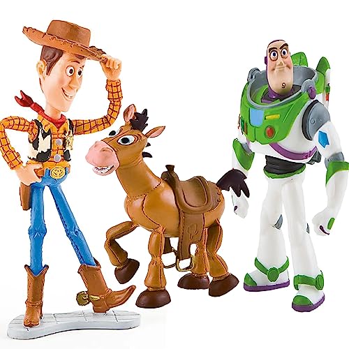 Figuras de Toy Story: Buzz,Woody ASNO Marca Original, sin PVC, Colección, colección de Personajes de Disney, decoración de Pasteles, decoración de Pascua(Toy Story Pieza 3)