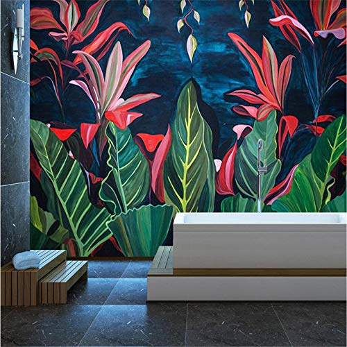 Papel Pintado Murales De Personalizar 4D Decoración Pared,El Alazor Pintados A Mano De La Hoja De Banano Planta Hd Serie Imprimir Grandes Murales De Seda Pintura Mural Arte Imagen De Póster Para El