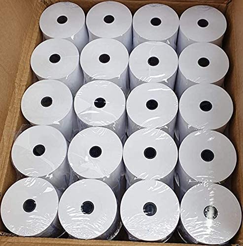 20 rollos de papel térmico premium de 80 x 80 mm para rollo de recibos; Para caja registradora, máquina Till, impresora de recibos, terminal EPOS POS, Epson Citizen Toshiba Star Bixolon TH243 CBM232