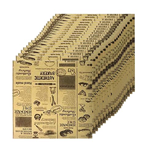 Aiwjeakh 100 Papel Sulfurizado Alimentario Grueso Papel Sulfurizado para Cocinar Rollos de Pollo Hamburguesa Papel de Freír de Cocina (25X25Cm)