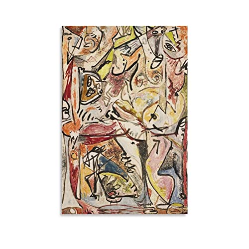 Póster de Jackson Pollock The Artist Surrealismo Obras de arte Póster de impresión de imagen para pared, lienzo decorativo para el hogar, 24 x 36 pulgadas (60 x 90 cm)