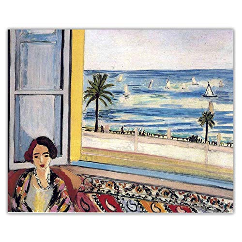 Cuadro famoso de Henri Matisse(Mujer sentada de espaldas)Reproducciones de arte de pared en lienzo Cuadros para decoración Salon Impresiones en lienzo,listo para colgar 70x84cm(27x33in)con marco