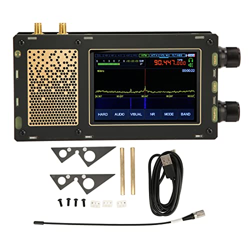 Receptor 1.10d Malachite SDR, 50KHz-2GHz Am SSB NFM WFM CW Receptor de Radio de Onda Corta de Banda Completa con Pantalla LCD Táctil de 3,5, Compatible con Antenas Duales