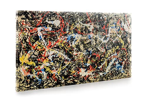 ShopArt - Cuadro efecto pinceladas en relieve - Jackson Pollock Convergénce - Impresión Fine Art sobre lienzo de alta definición listo para colgar (50 x 100 cm)