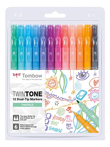 Set De 12 Rotuladores Tombow Twintone Pastel