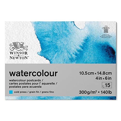 Winsor & Newton papel de acuarela, Mezcla de 25% algodón y Fibras de celulosa, Blanco Claro Natural, A6 (10,2 x 15,2cm)