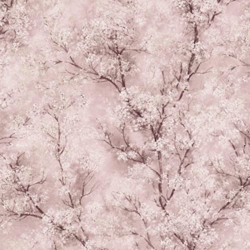 Papel pintado japonés | Papel pintado cerezos dormitorio, salón y habitación juvenil | Papel pintado tonos rosa romántico
