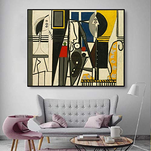 Pinturas del pintor y modelo de Picasso Cuadros en lienzo Arte abstracto de la pared Carteles e impresiones Réplica de obras de arte clásicas Marco interior de 20x30 cm