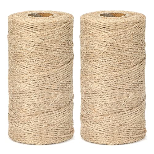 G2PLUS 200M Cuerda de Yute Natural Yute Twine 1.5mm-Cuerda Manualidades Cuerda de Jardinería Bricolaje para el Hogar de 2 hebras para Jardinería,Envoltura de Regalos,Plantas