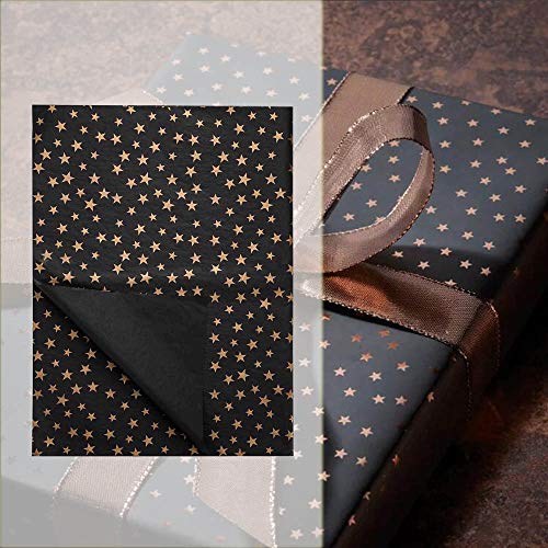 ZYOOO lift 50 hojas de papel de seda negro estrellas doradas - 50 x 70 cm - Papel de embalaje a granel negro papel de embalaje artesanal