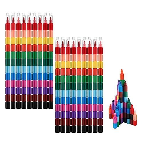 18 Piezas Apilando Lápices de Colores,Ceras de colores para niños Un regalo maravilloso para los niños con lápices de colores para dibujar