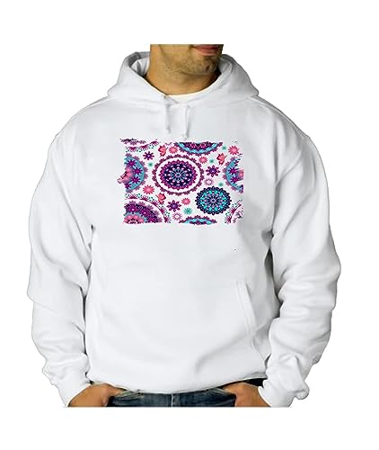 MERCHANDMANIA Sudadera con Capucha Motivo Flores Rosas carmesi Colores Adorno Sweatshirt.