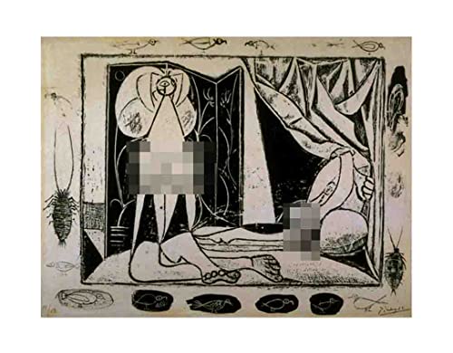 Pablo Picasso 《Dos mujeres》 Cuadros Decoracion Salon Decoración Lienzo Cuadro Cuadros Modernos Baratos (70x84cm (27x33 pulgadas), sin marco)