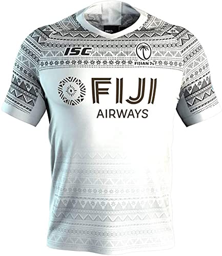 GreSeaso Camiseta de rugby para hombre – 2020 Fiji Rugby Jersey Sevens – Camiseta de rugby para huéspedes principales, ropa deportiva para gimnasio, cómodo, camiseta M, color blanco roto