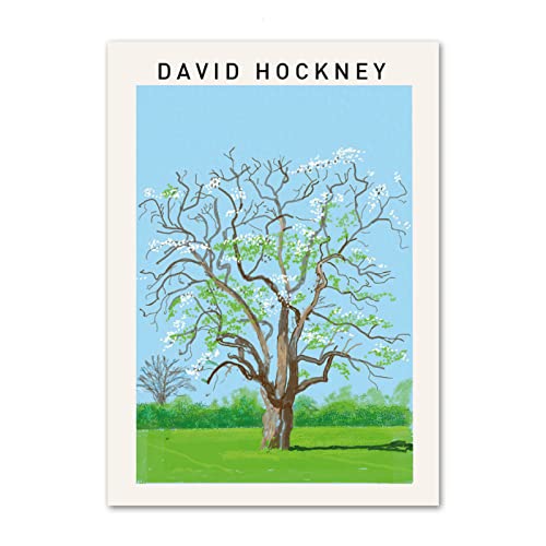 GFMODE David Hockney Posters David Hockney Lienzo Arte de la Pared Árbol Pintura Abstracta David Hockney Impresiones para Sala de Estar Decoración para el hogar Imagen 50x70cmx1 Sin Marco