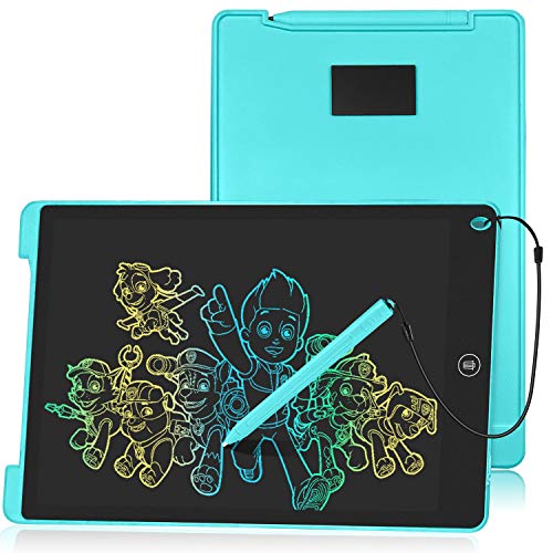 HOMESTEC Tableta Escritura LCD Color, Pizarra Digital para Apuntar Recordatorios, Escribir o Dibujar (12 Pulgadas, Azul)