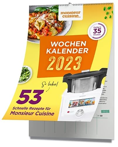 MONSIEUR CUISINE Wochenkalender 2023 – Küchen-Kalender by mein ZauberTopf – mit Notizfeld – pro Woche 1 Rezept für Monsieur Cuisine – Format DIN A 4 – Spiralbindung – Wandkalender