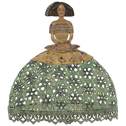 DRW Figura de una Menina de Hierro Calado 26,5x11x28,5cm (Verde)