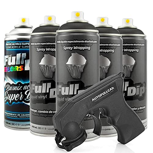 AutoFullCar Pack 4 Sprays Full Dip Negro Brillo