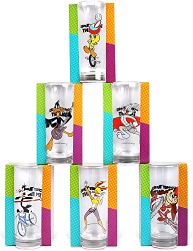 I LOVE FANCY DRESS Vasos de picnic de verano – Vasos de cristal de dibujos animados – Vasos coloridos para niños con diseños de personajes de dibujos animados (paquete de 72)