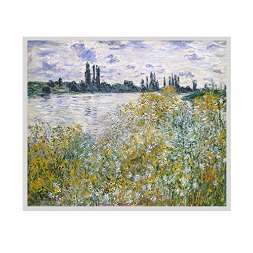 HengYun ART Lienzo abstracto Impresión de arte de pared Claude Monet Isla de flores cerca de Vetil Reproducción de pinturas al óleo famosas para decoración del hogar 70x84cm sin marco