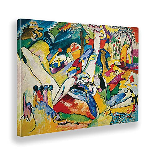 Giallobus - Cuadro - Vassily Kandinsky - Boceto de composición 2 - Lienzo - 100x70 - Listo para Colgar - Cuadros Modernos para el hogar