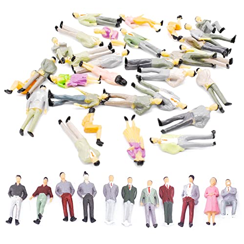 Nesloonp 30 Piezas Figuras de Personas Modelos de Trenes Arquitectónicos Figuras de Personas Personas Pequeñas Sentadas y Paradas para Escenas En Miniatura, Escala 1:50
