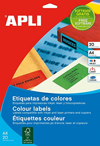 Apli Paper Ref. 1600 Etiquetas Adhesivas Azules I/L/C A4