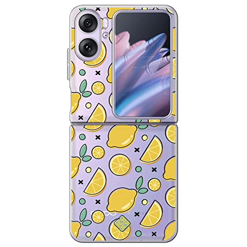 Movilshop Funda para [ OPPO Find N2 Flip ] Dibujo Auténtico [ Limones ] de Silicona Flexible Transparente Carcasa Case Cover Gel para Smartphone.