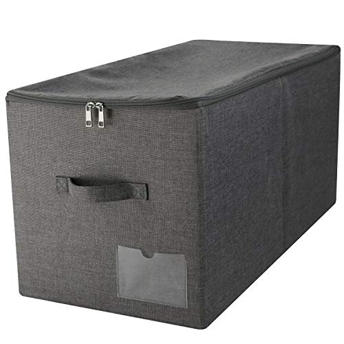 AMX 56 (L) X32 (W) X33cm (H), Contenedores de Almacenamiento de Ropa Plegables con Tapa, Gris Oscuro