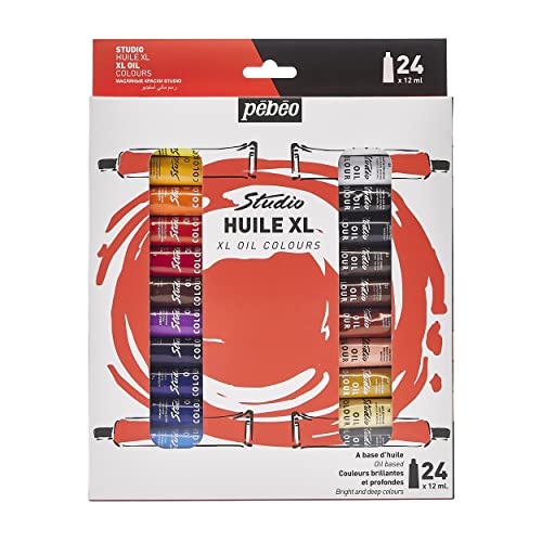 Pébéo - XL Oil Studio - Estuche de óleo para artistas profesionales y aficionados - 24 colores, 12 ml