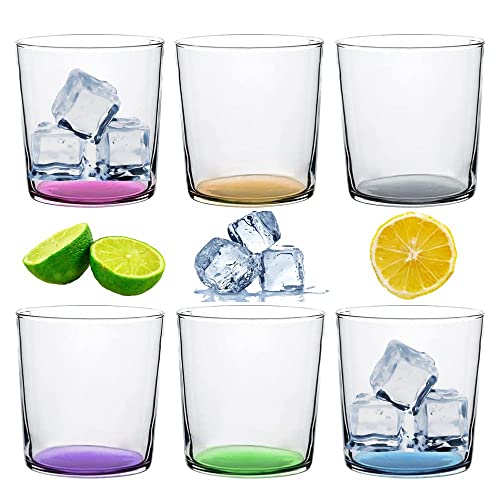 Vasos de Cristal Agua Modernos, Vasos Cristal Colores, Vasos Pinta 6 unidades 345 ml / 34.5cl