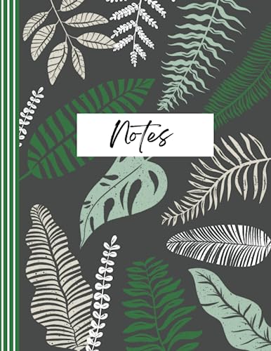 Botanical Print Notebook - Charcoal: Softbound Single Subject Notebook