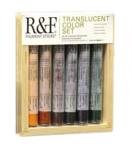 R&F Handmade Paints Pigment Sticks, Translucent Colors, Set Of 6-Oil Based Pigment Sticks by R&F Handmade Paints