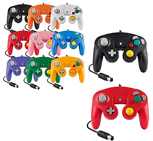 Mando para Game Cube, color blanco y conmutador, con cable, color negro y rojo