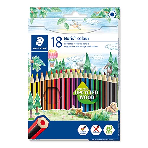 STAEDTLER Noris 185 C18 - Lápices ecológicos, Caja con 18 lápices de colores variados