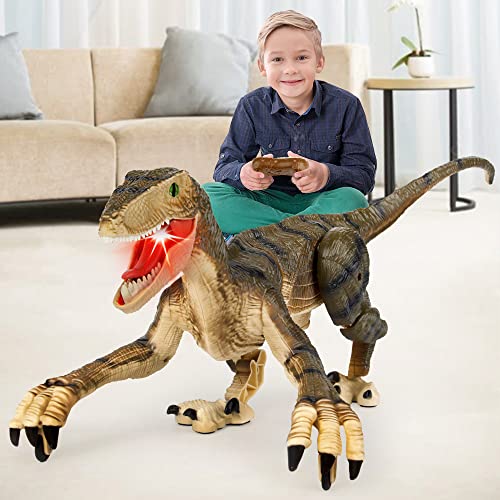 Mando a Distancia Juguetes Dinosaurios,Electrónica Juguetes de Dinosaurios con luz LED y Sonidos de simulación realistas, 2.4Ghz Juguetes Robot,Los Mejores Regalos de Dinosaurios para niños