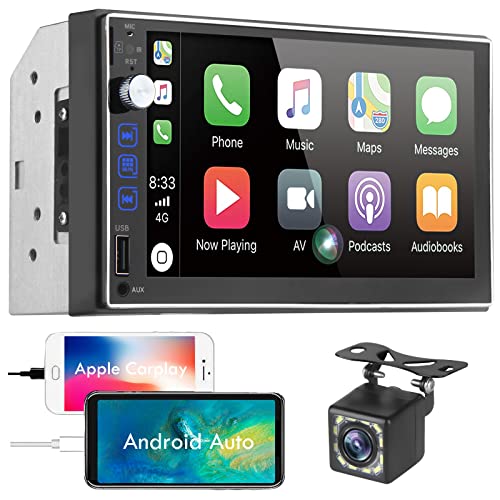 Radio Coche 2 din con Apple CarPlay y Android Auto - pantalla táctil de 7