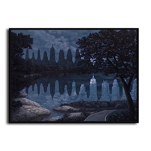 OQOPO Póster de Rob Gonsalves Surrealismo, pintura en lienzo, arte de pared moderno, impresiones de Rob Gonsalves para decoración de sala de estar, imagen de 50 x 70 cm, sin marco