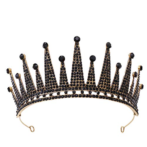 Minkissy - Tiara de estilo barroco para mujer, color negro