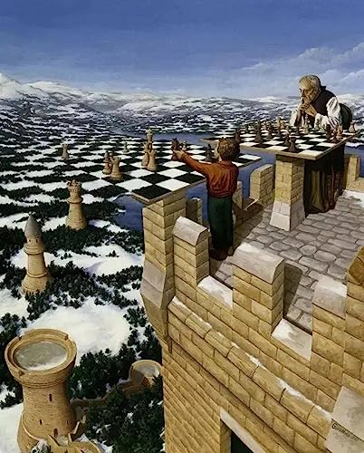 OQOPO Rob Gonsalves Póster Surrealismo mágico Pintura en lienzo Arte de pared moderno Rob Gonsalves Impresiones Imagen abstracta para la decoración de la sala de estar 50x70cm Sin marco