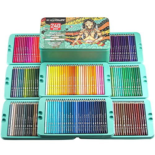 Lápices de Colores, Juego De 240 Lápices de Colores de Dibujo, Lápices de Colores Para Adultos, Dibujo, Esbozo, Coloración, Para Adultos, Artistas O Profesionales