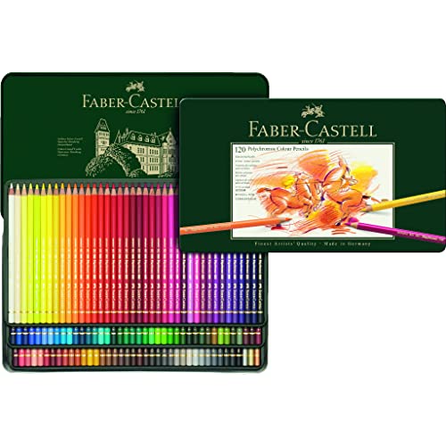 Faber-Castell 110011 - Estuche de metal con 120 ecolápices polychromos, multicolor