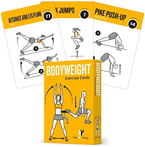 Bodyweight Exercise Cards Home Gym Workout Personal Trainer Fitness Program Guide Tones Core AB Legs Glutes Chest Bicepts Total Upper Body Workouts