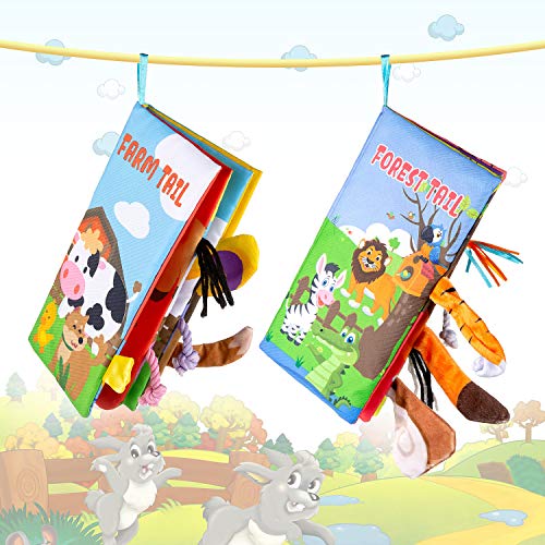 Comius Sharp 2 Copias Libros Blandos para Bebé, Libros de Tela para Bebé, Bebé Libro de Suave Animales Libros de Tela para Bebes para Bebé Recién Nacido Niños Preescolar